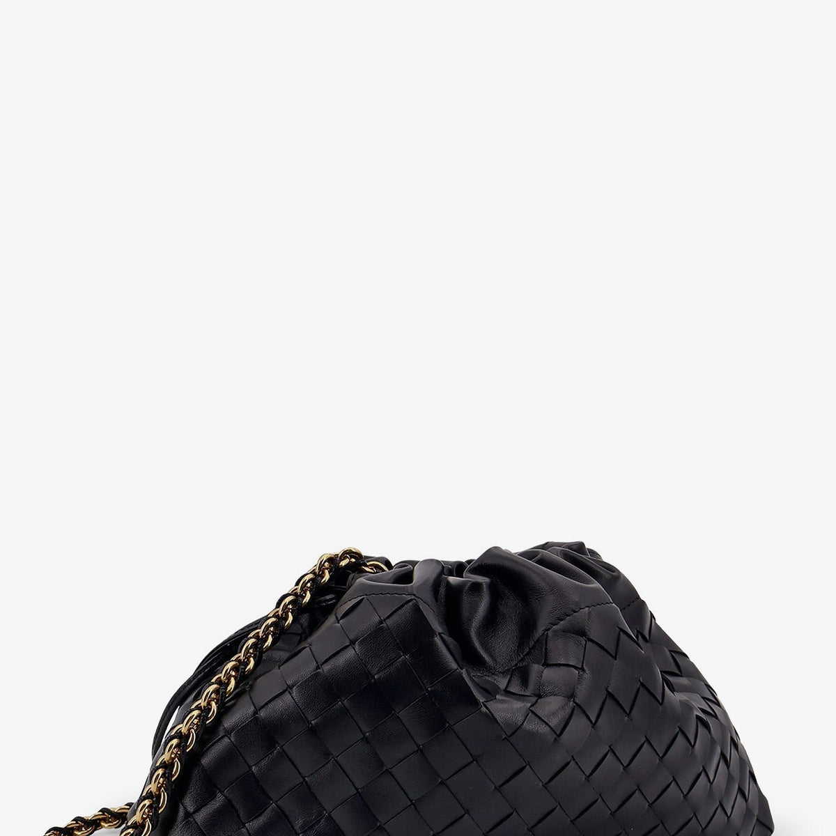 Bottega Veneta Women Leather Dustbag Clutch With Intrecciato Motif