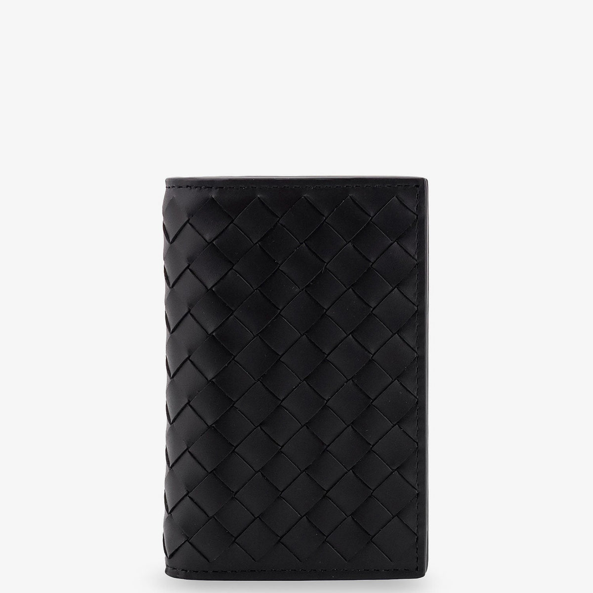 Bottega Veneta Men Leather Card Holder With Intrecciato Motif