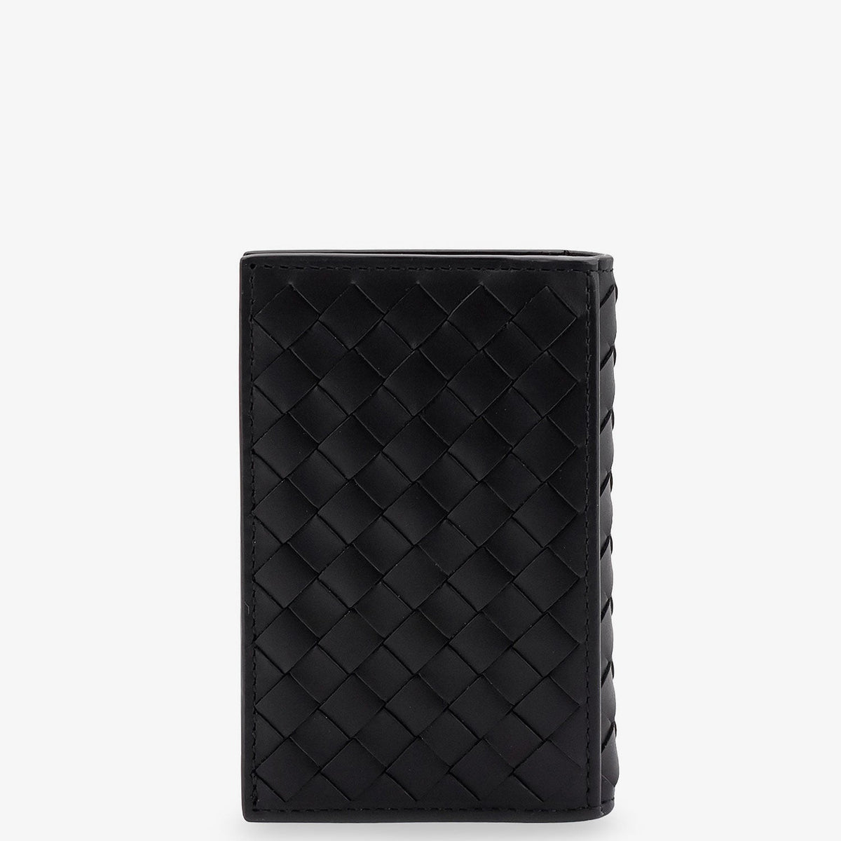Bottega Veneta Men Leather Card Holder With Intrecciato Motif