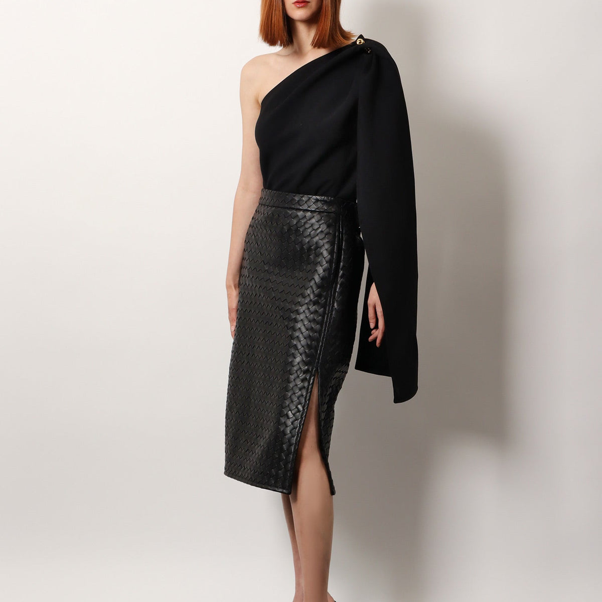 Bottega Veneta Women Asymmetric Viscose And Wool Crãªpe Top