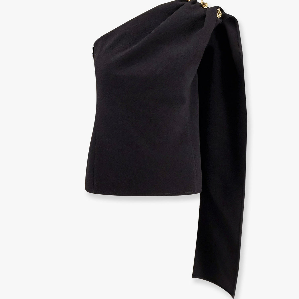 Bottega Veneta Women Asymmetric Viscose And Wool Crãªpe Top