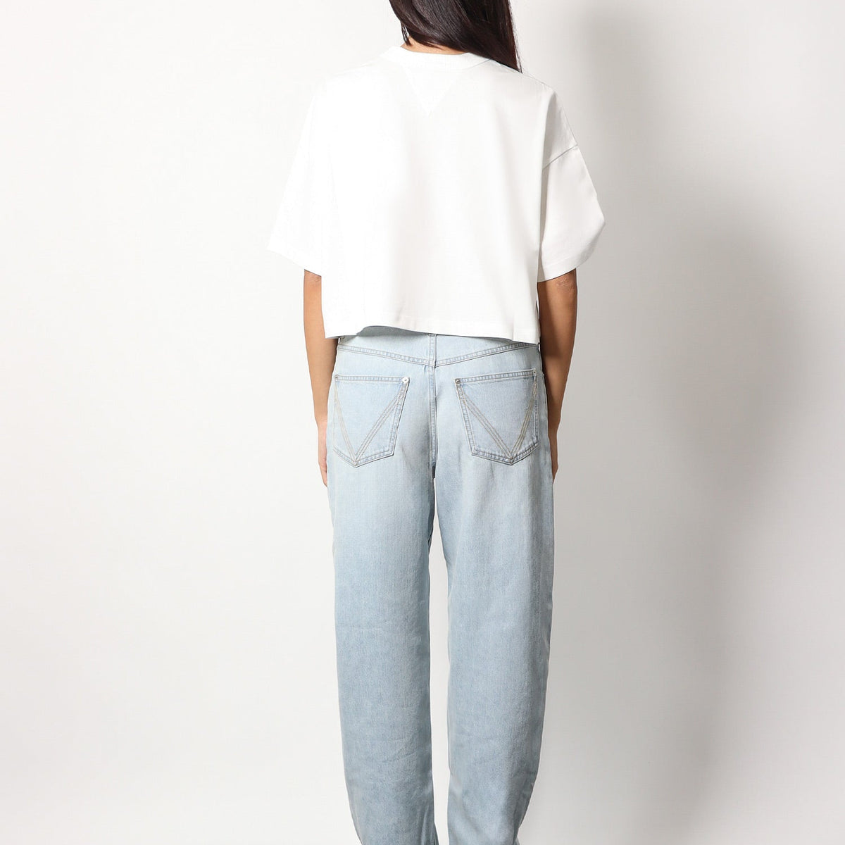 Bottega Veneta Women Cotton T-Shirt With Intrecciato Leather Detail