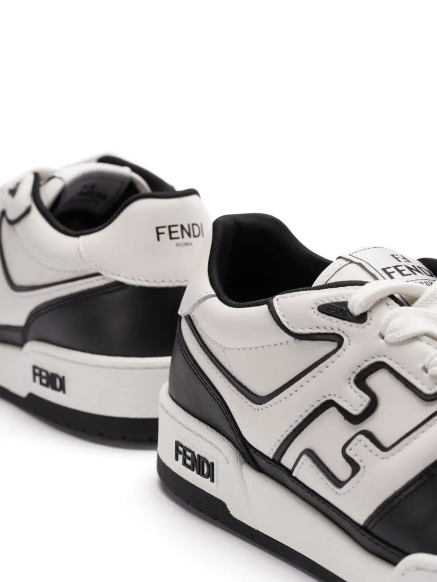 Fendi Men Leather Sneakers With Ff Lateral Logo