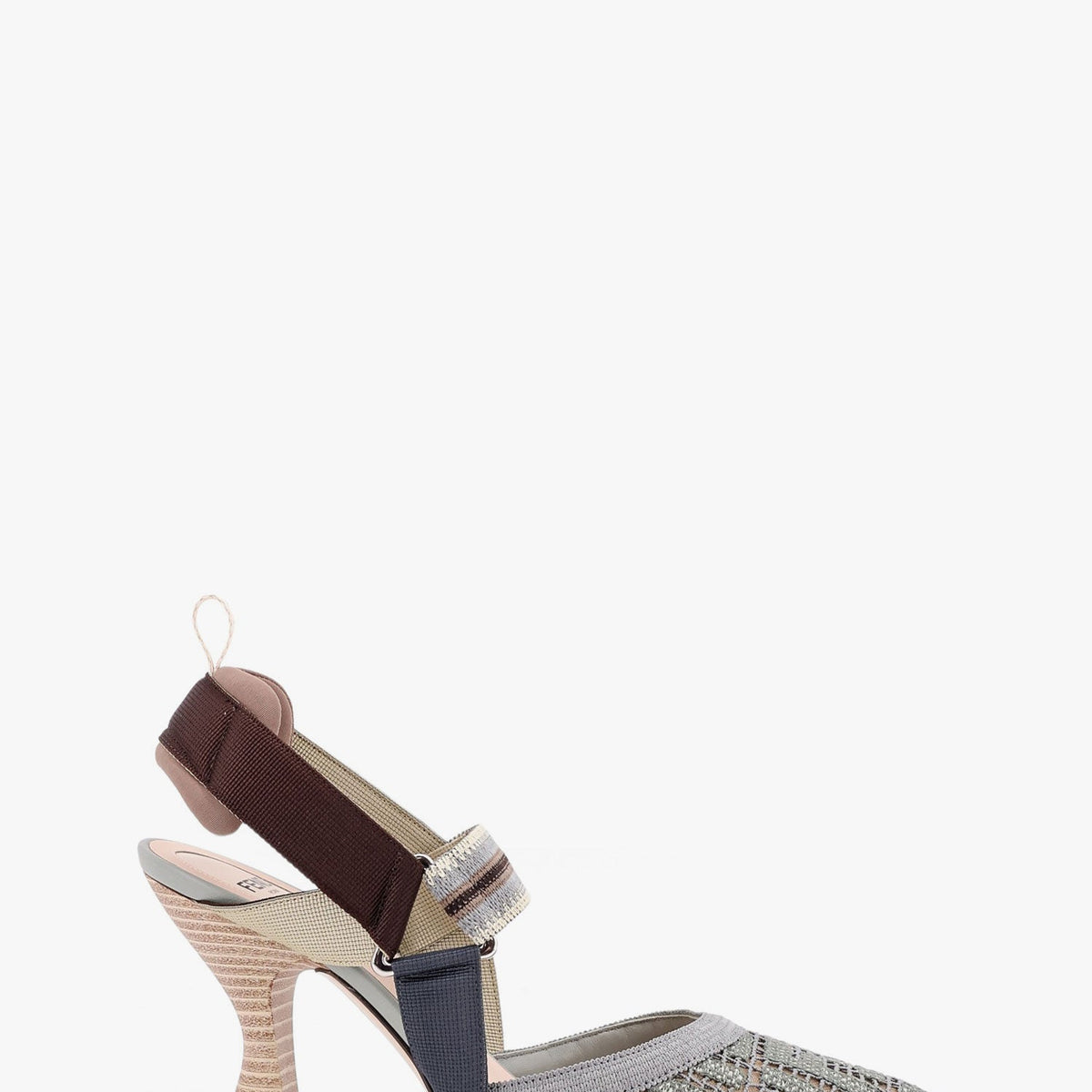 Fendi Women Colibrã¬ Mesh Slingback With Ff Embroidery