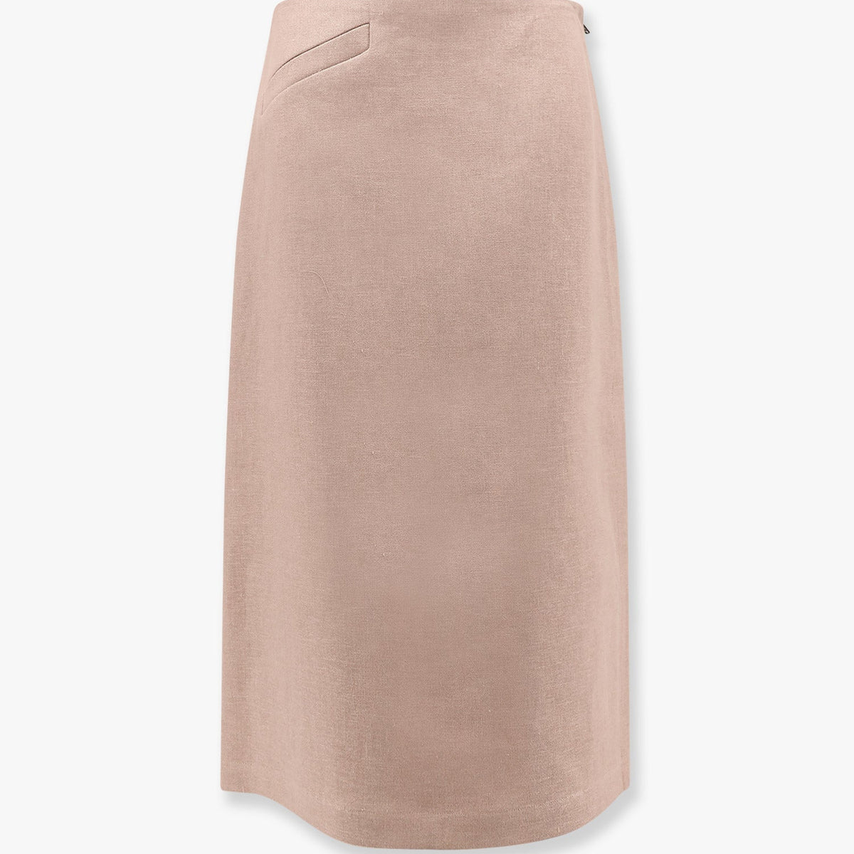 Fendi Women Linen Skirt With Side Zip And Slit