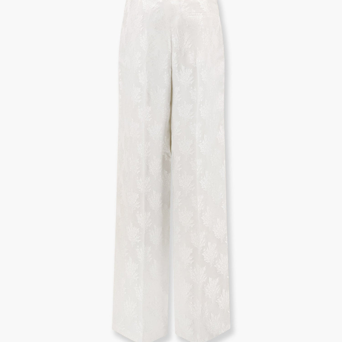 Fendi Women Jacquard Silk Trouser With Floral Motif