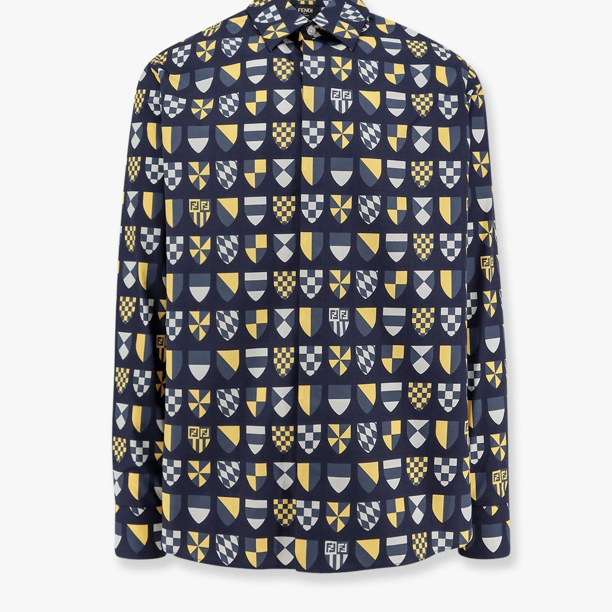 Fendi Men Ff Araldic Cotton Shirt
