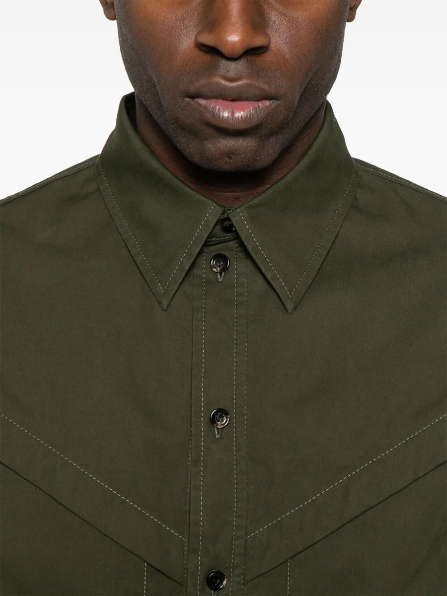 Bottega Veneta Men Light Cotton Twill Short Sleeved Shirt