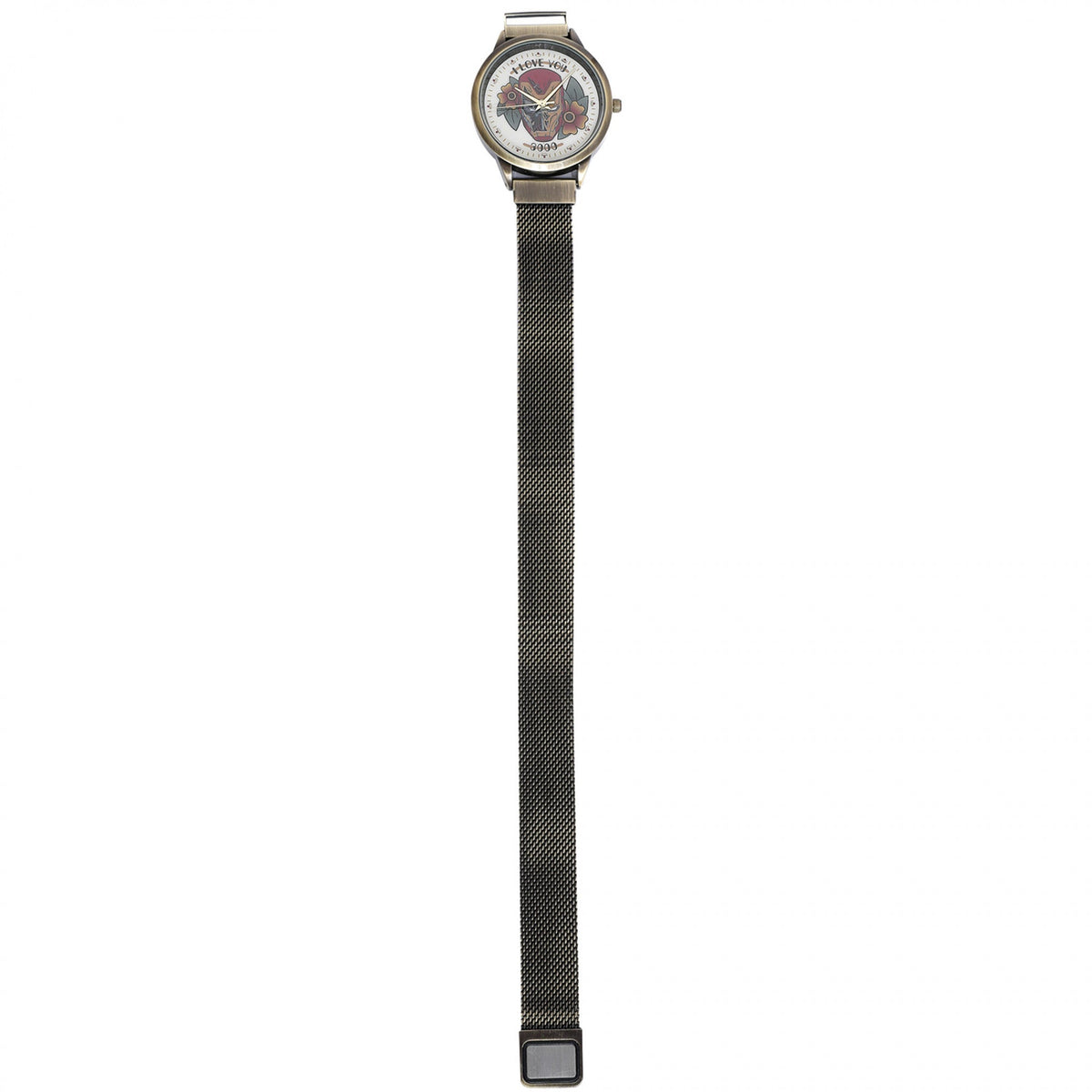 Marvel Comics Iron Man Floral Watch with Metal Band