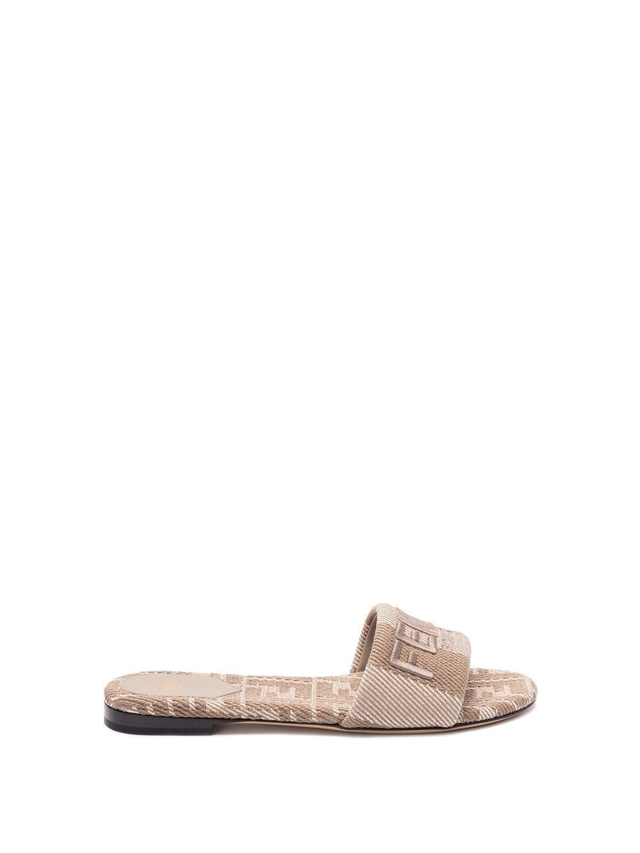 Fendi Women `Ff` Denim Slides