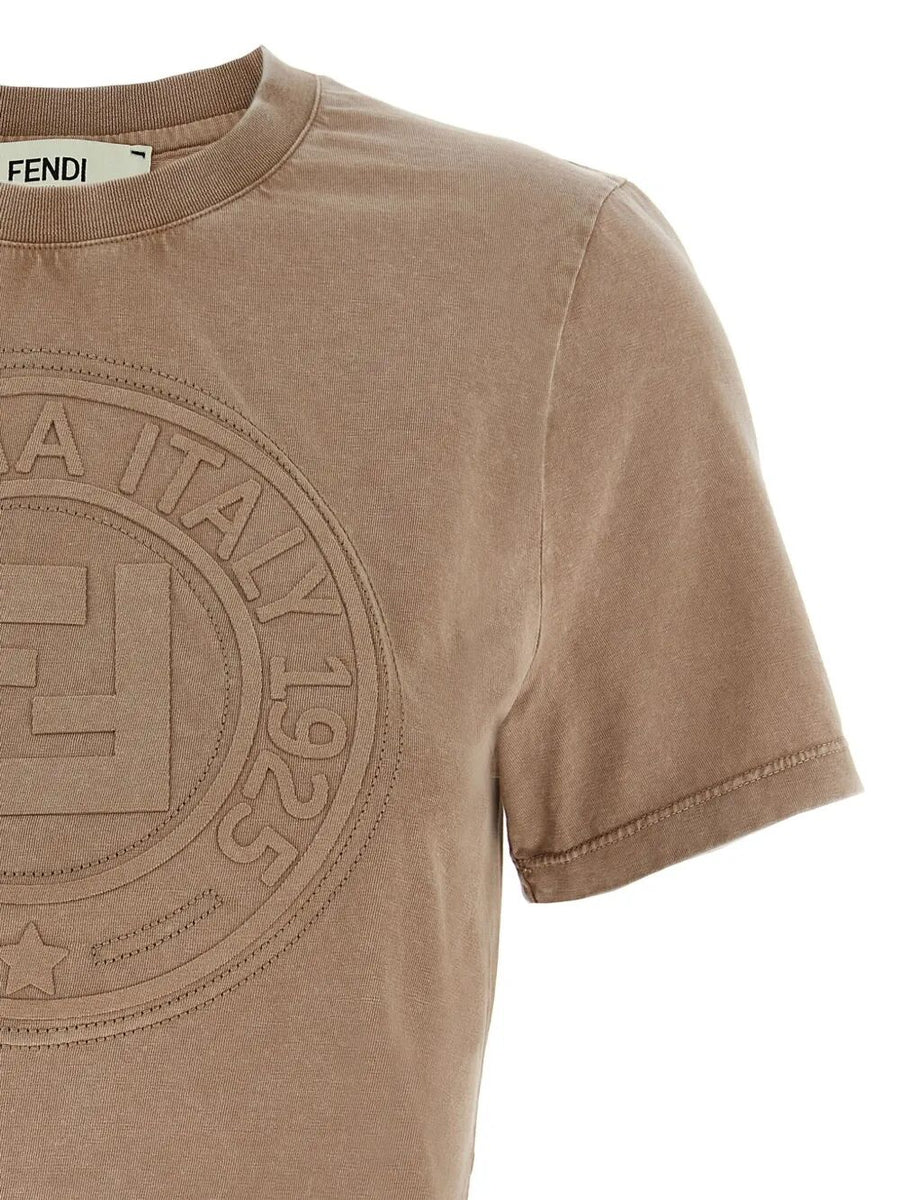 Fendi Women 3D Fendi Roma Cropped T-Shirt