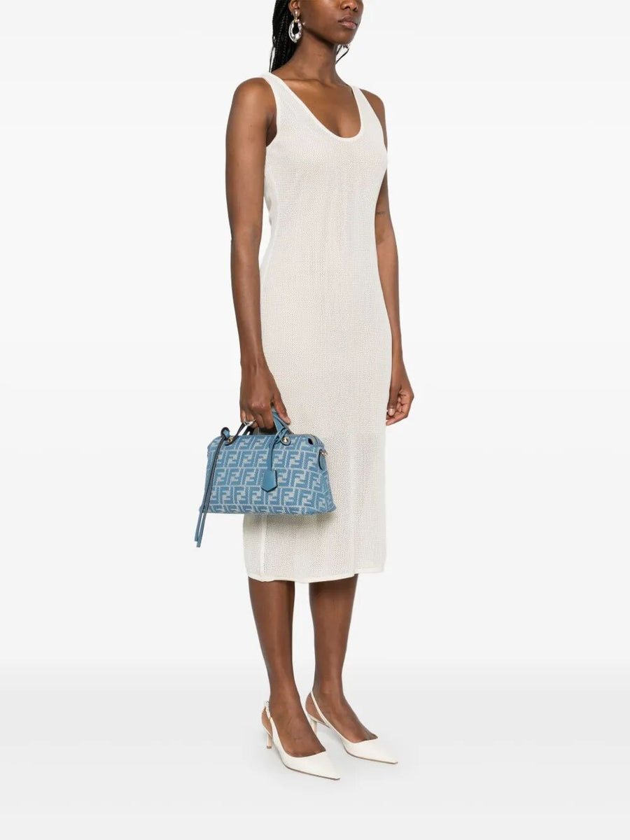 Fendi Women Denim-Effect Ff Jacquard By The Way Soft Medium Bag