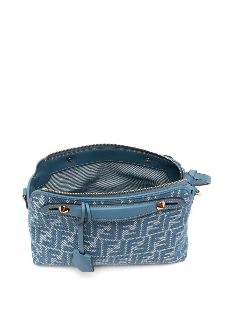Fendi Women Denim-Effect Ff Jacquard By The Way Soft Medium Bag