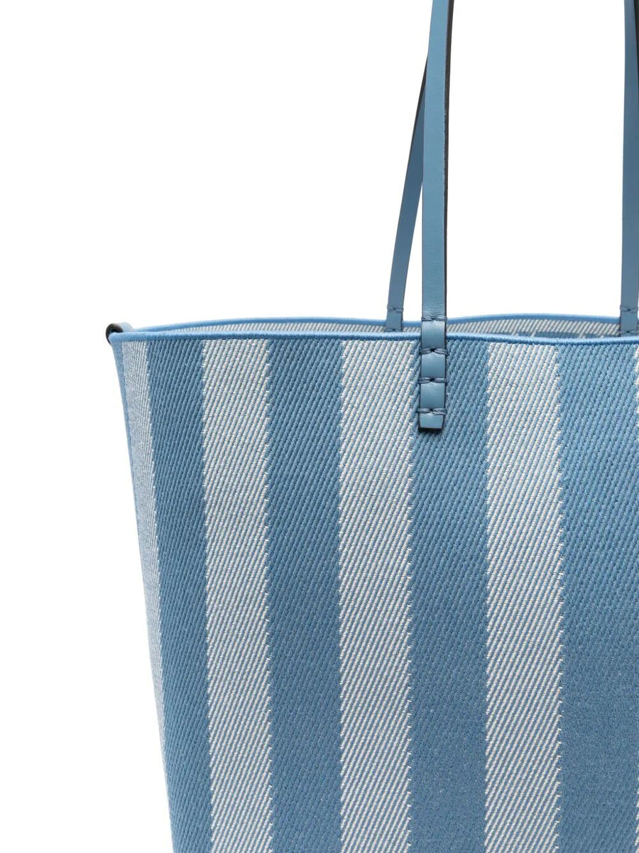 Fendi Women Pequin Striped And Ff Fabric Roll Large Reversible Shopper