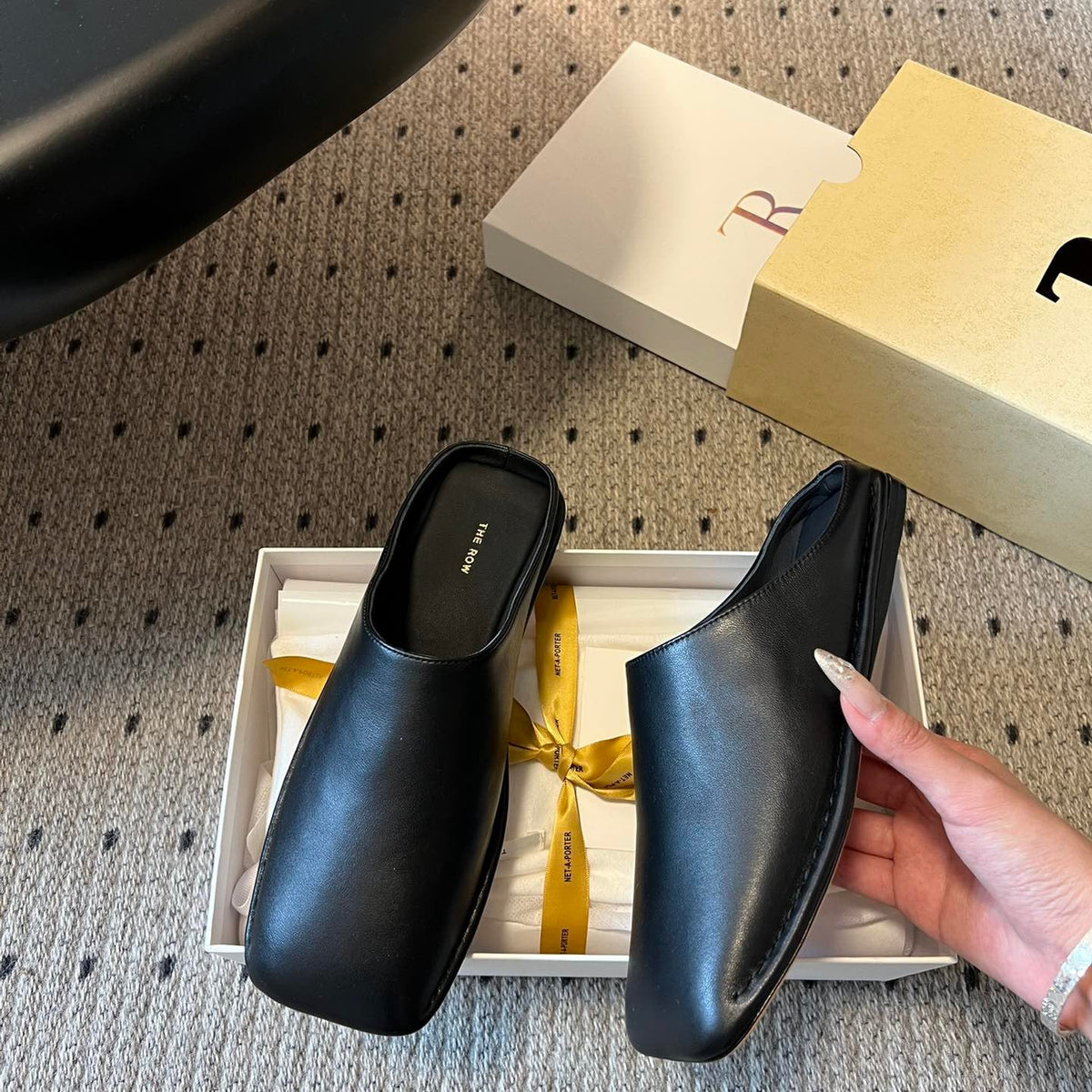 THE ROW LEATHER MULES