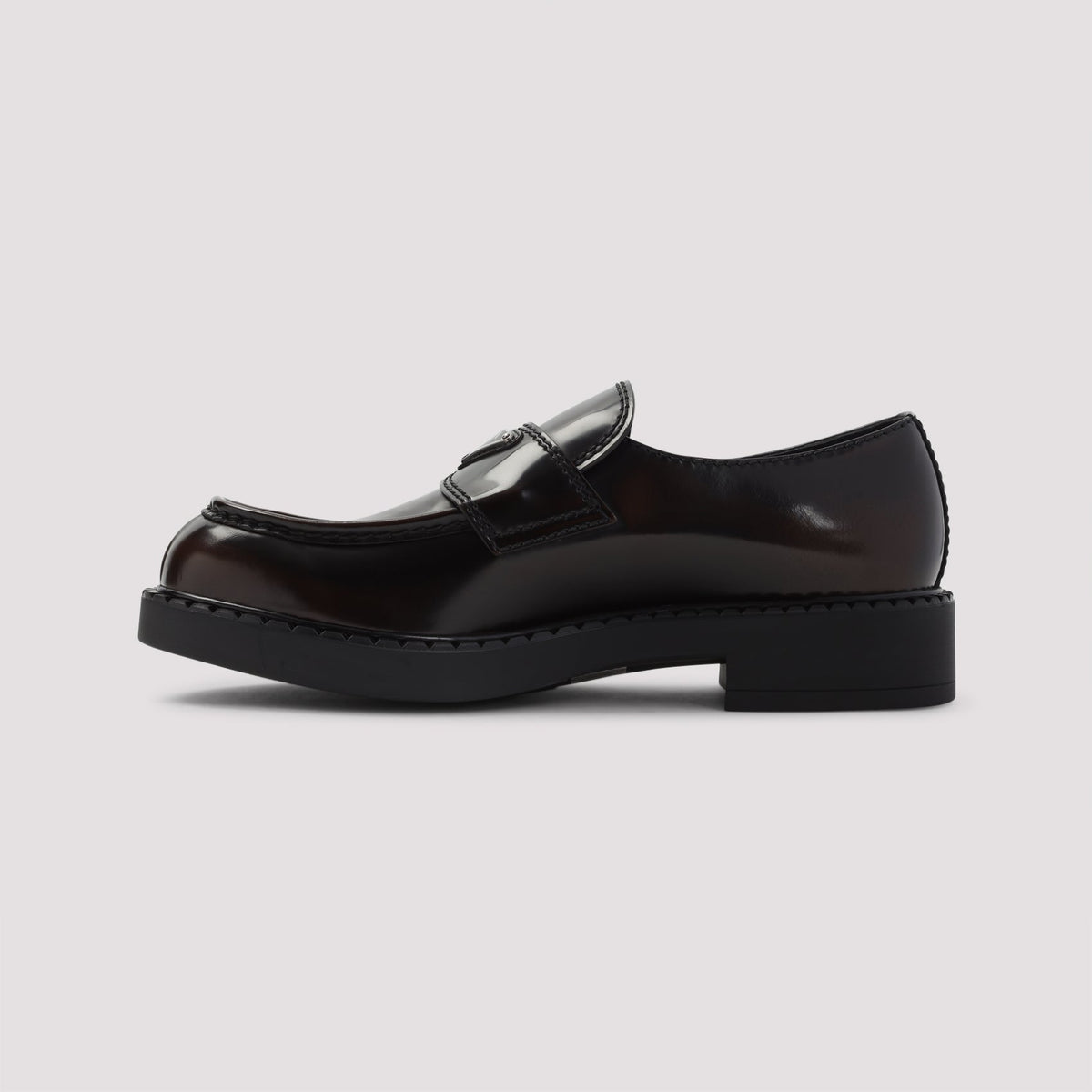 PRADA Premium Leather Chocolate Loafers for Men