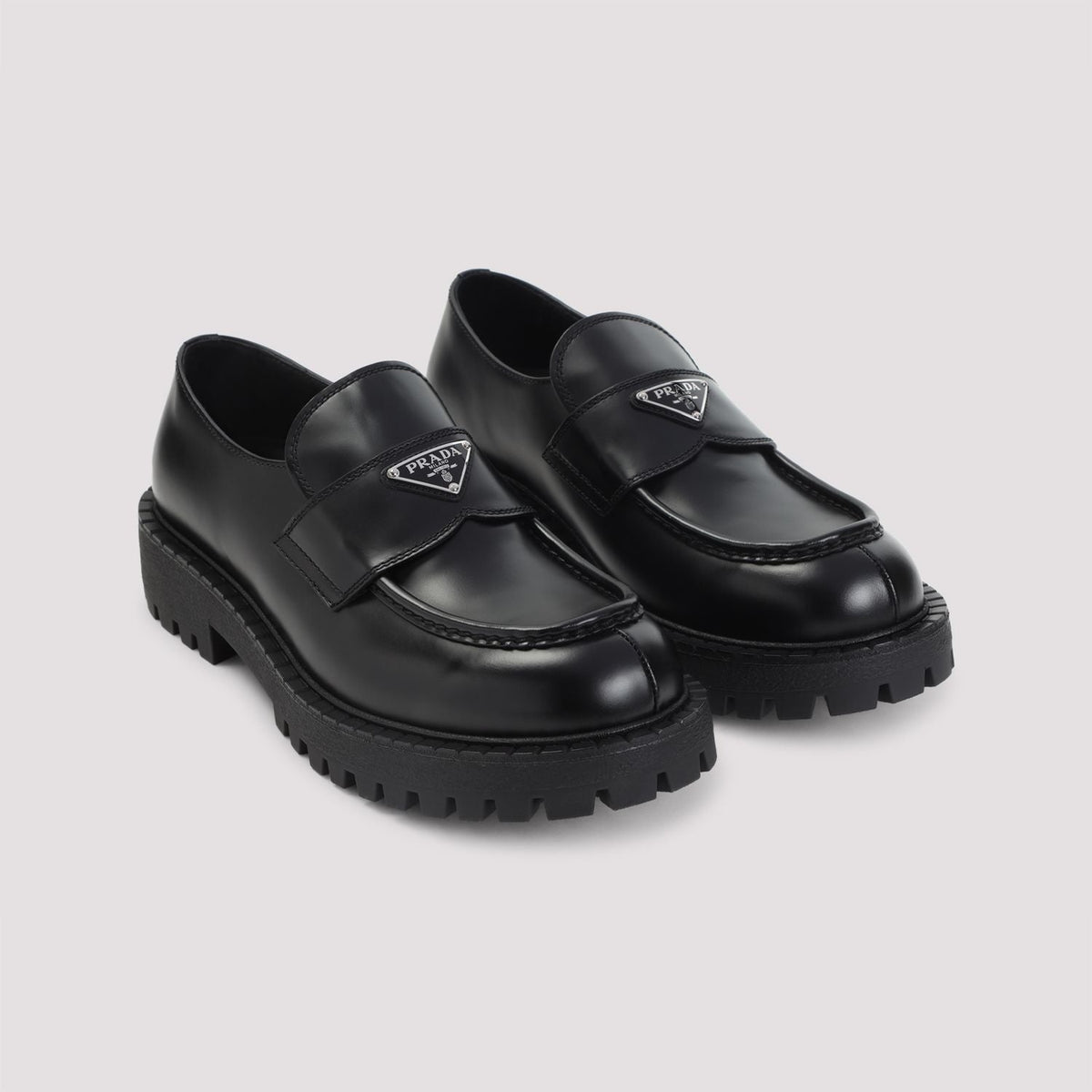 PRADA Sophisticated Leather Loafers for Men - FW25 Edition