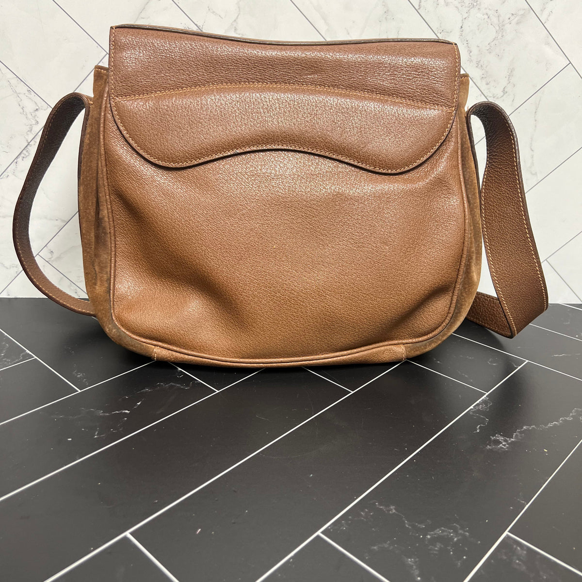Gucci Brown Leather & Suede Saddle Bag