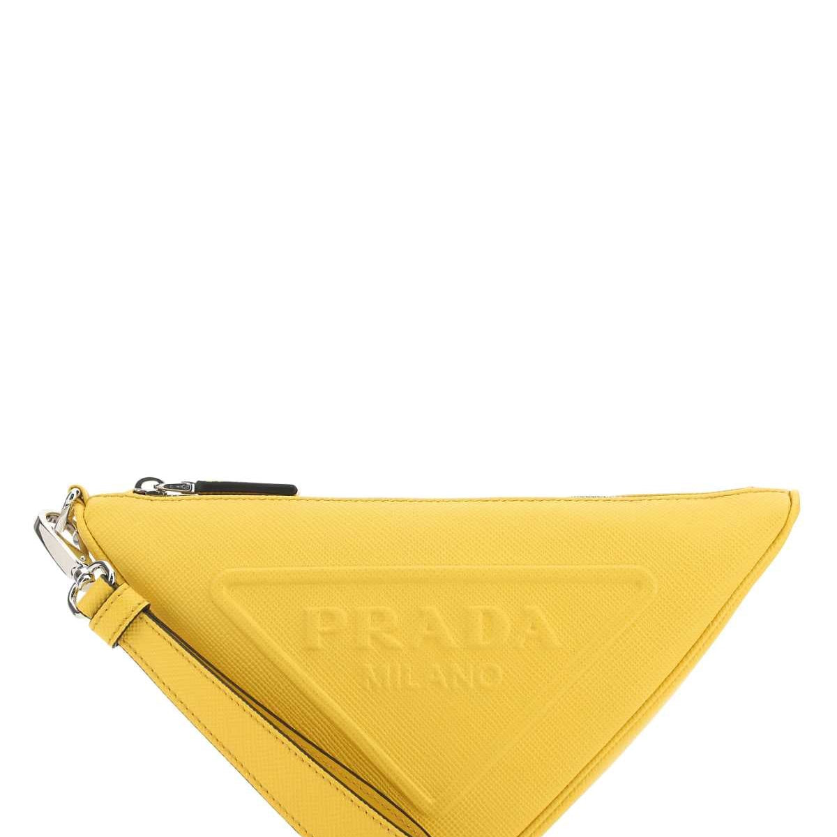 PRADA Leather Triangle Clutch Handbag for Men