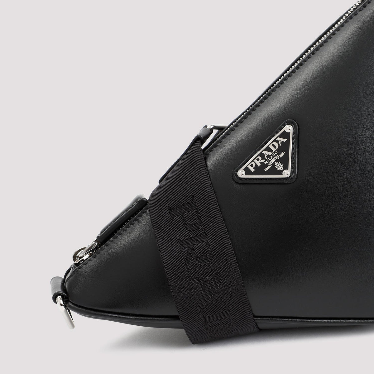 PRADA Leather Triangle Crossbody Handbag