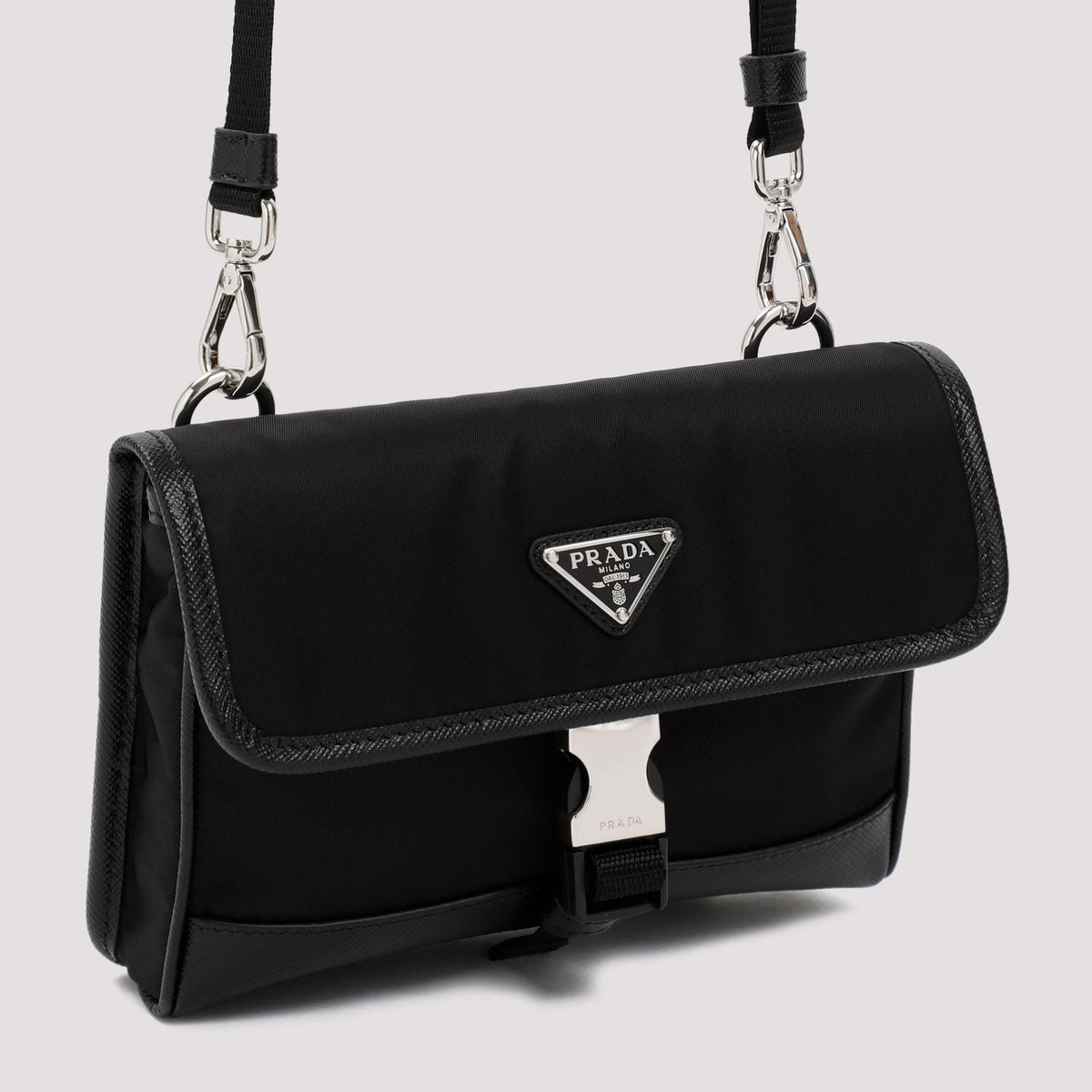 PRADA Mini Phone Holder with Enamelled-Metal Logo