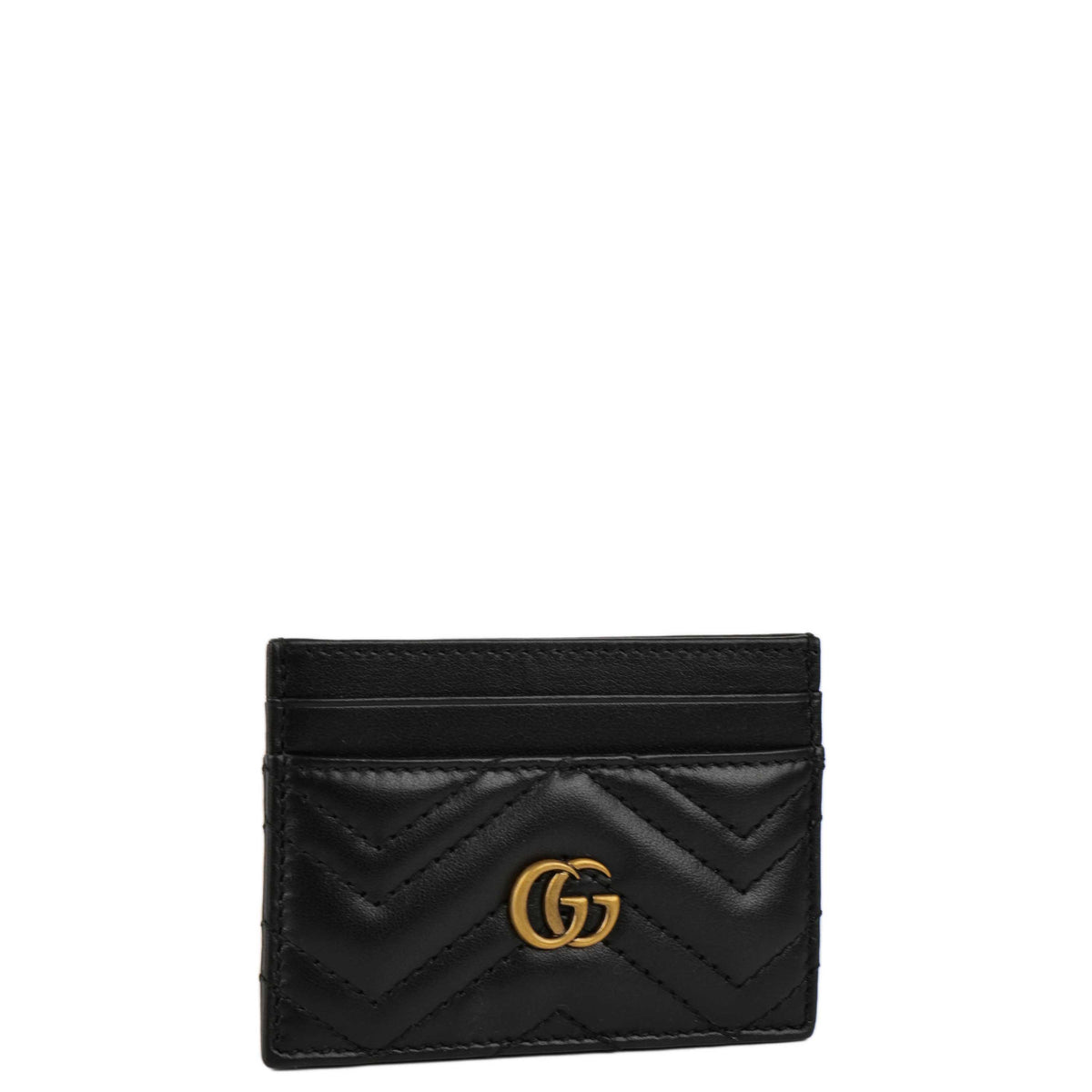 Gucci Black GG Marmont Card Holder.