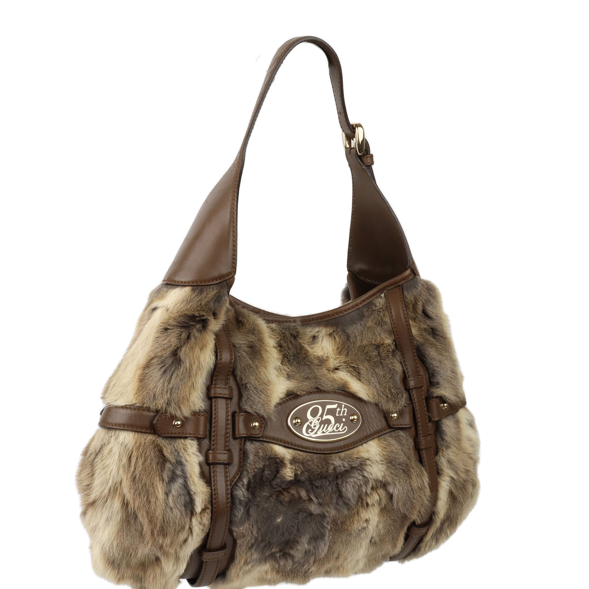 Gucci 85th Anniversary Rabbit Fur Hobo Bag.