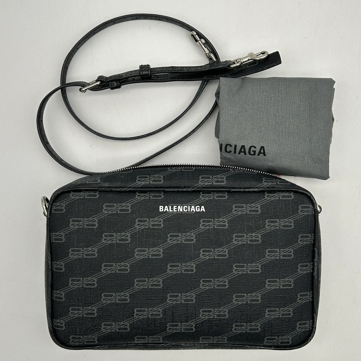 balenciaga BB Monogram Signature Medium Camera Shoulder Bag 2120700132264