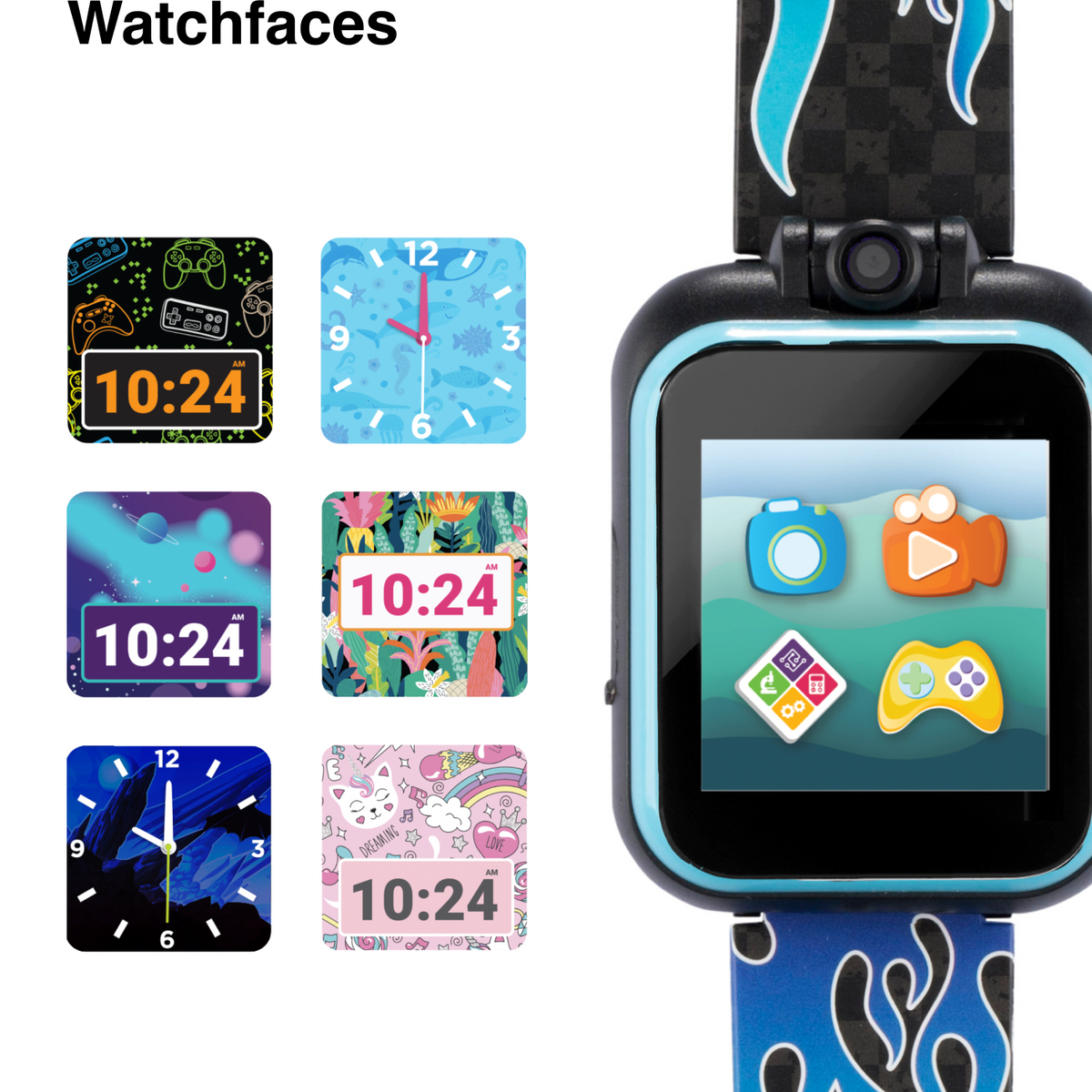PlayZoom 2 Kids Smartwatch: Blue Racing Flames