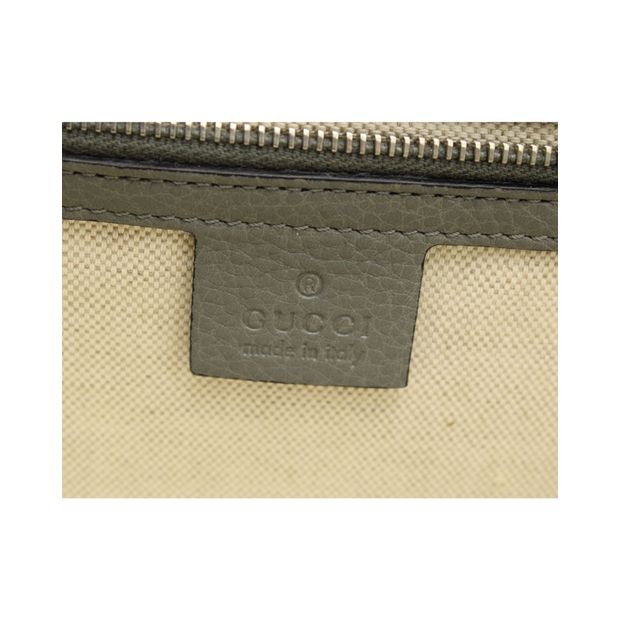 GUCCI Metal Embellished Broadway Clutch in Grey Leather
