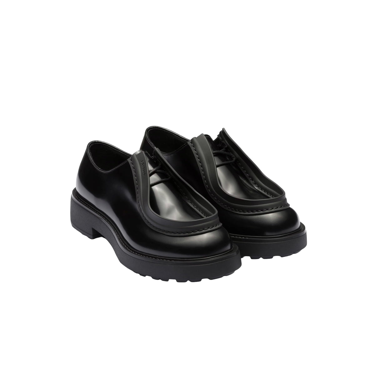 Gucci Diapason Opaque Brushed Leather Lace Up Loafers