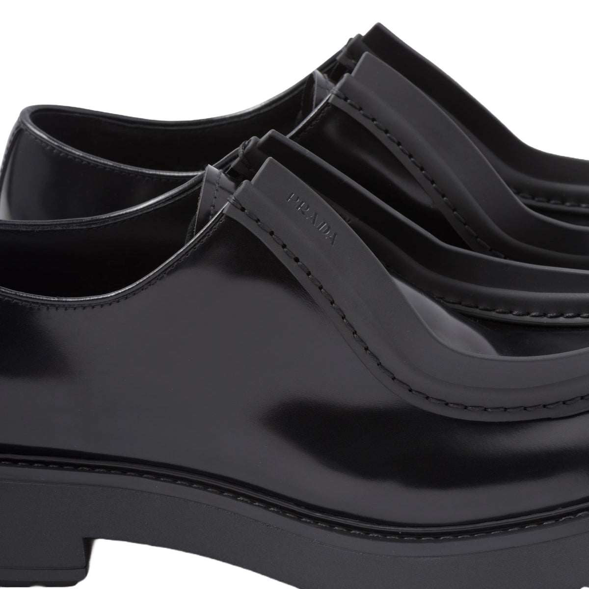 Gucci Diapason Opaque Brushed Leather Lace Up Loafers