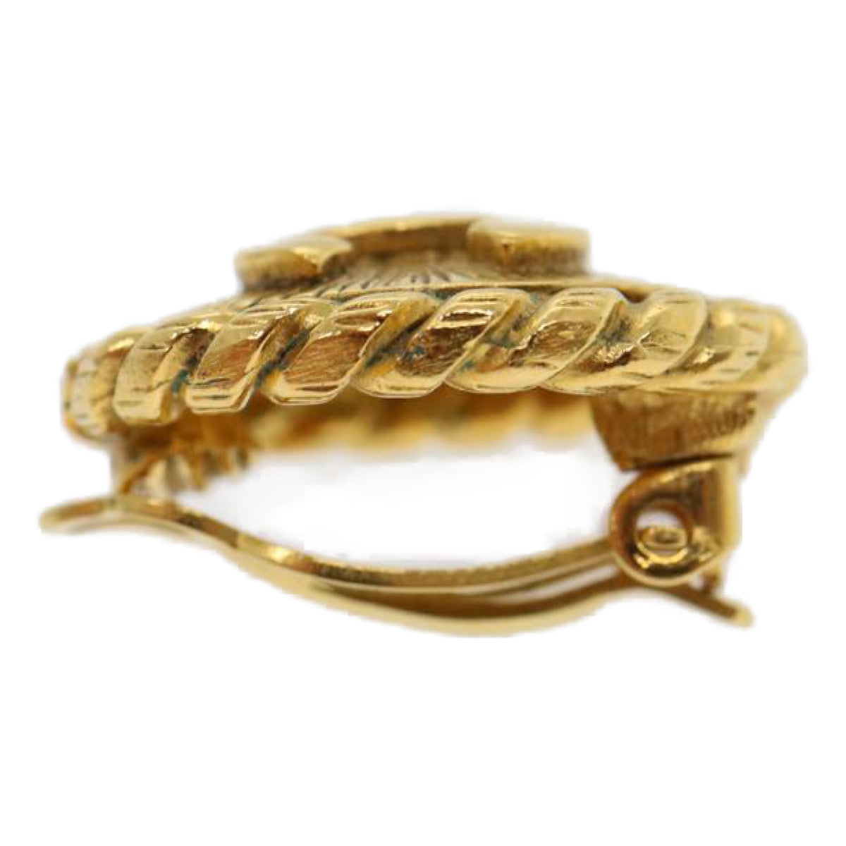 Chanel COCO Mark Earring metal Gold CC Auth 30468A