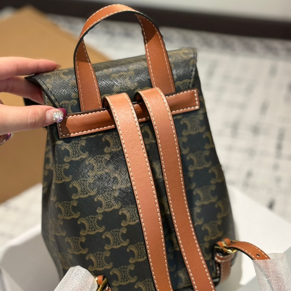 CELINE BACKPACK CELINE BONNIE IN TRIOMPHE CANVAS TAN 25CM 118702CAS 04LU