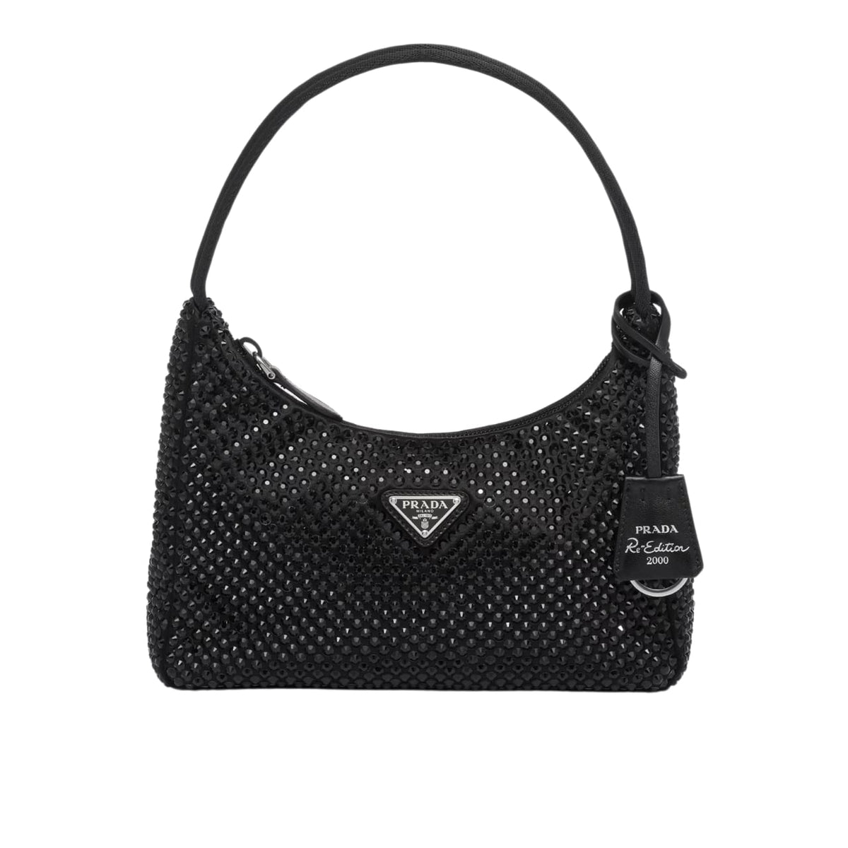 PR RE EDITION SATIN MINI BAG WITH CRYSTALS BLACK 21CM 1BC515 2AWL F0002 V OOO