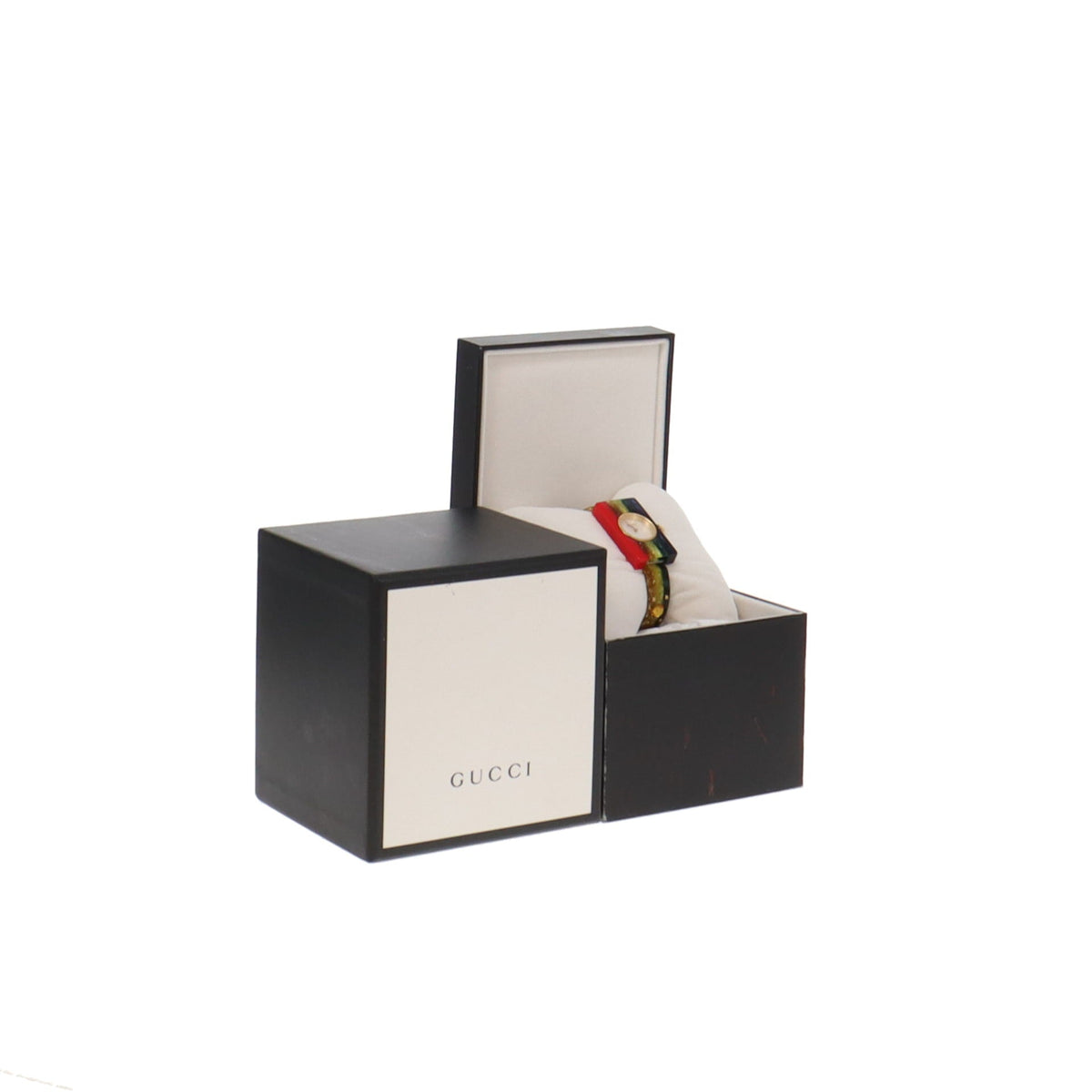 Gucci Swiss Rainbow Plexiglass and Goldtone Watch