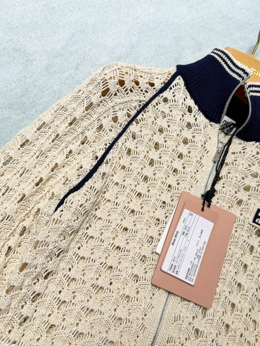 MIU M ZIP CARDIGAN