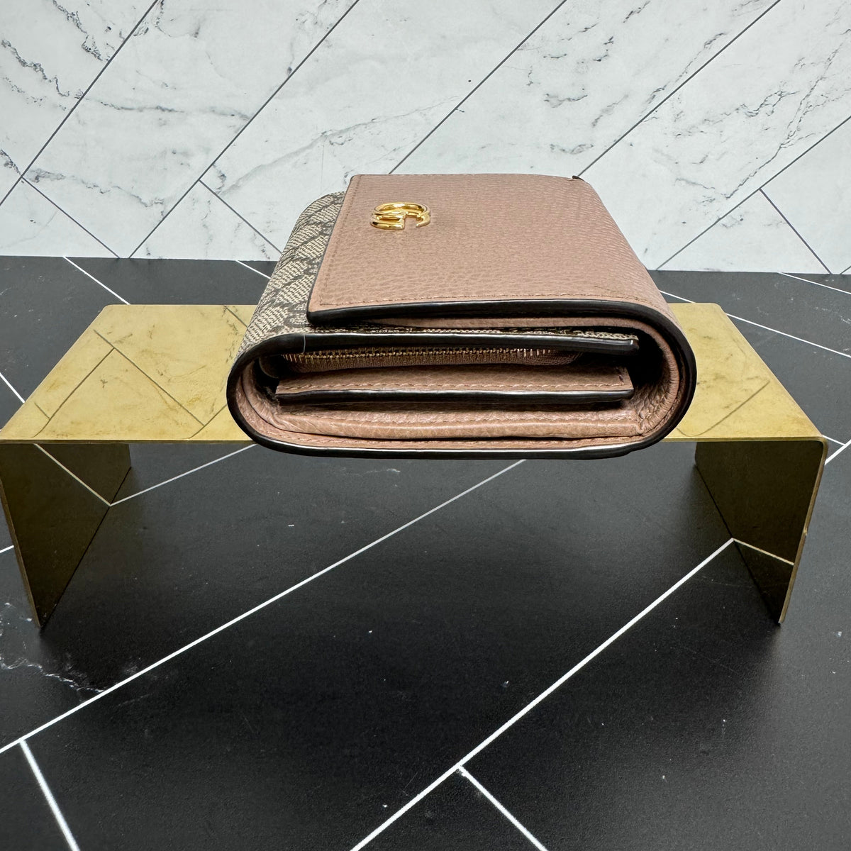 Gucci Beige Marmont Compact Wallet