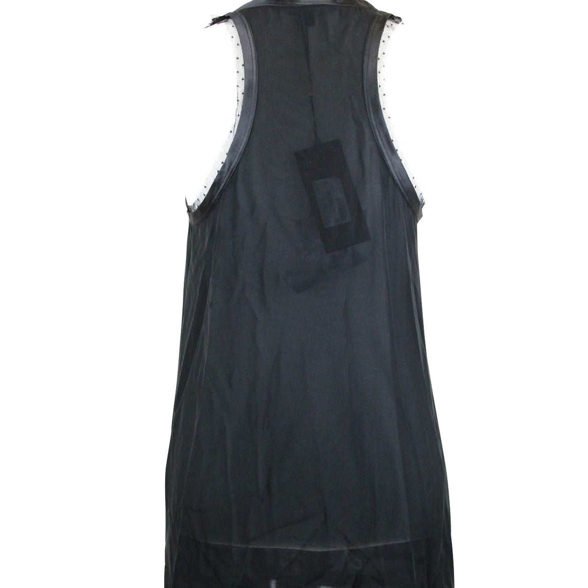 Gucci Women's Jersey Racerback Black Viscose Tank With Silk Tulle Detail