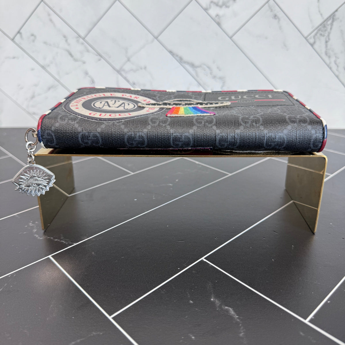Gucci Canvas Courier Zippy Wallet