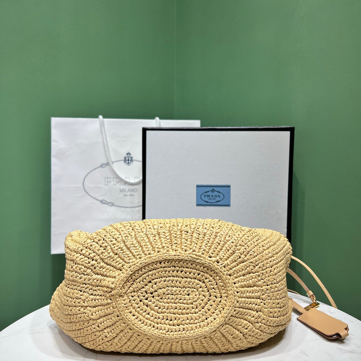 PD RAFFIA CROCHET BAG