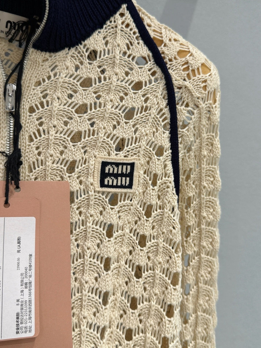 MIU M ZIP CARDIGAN
