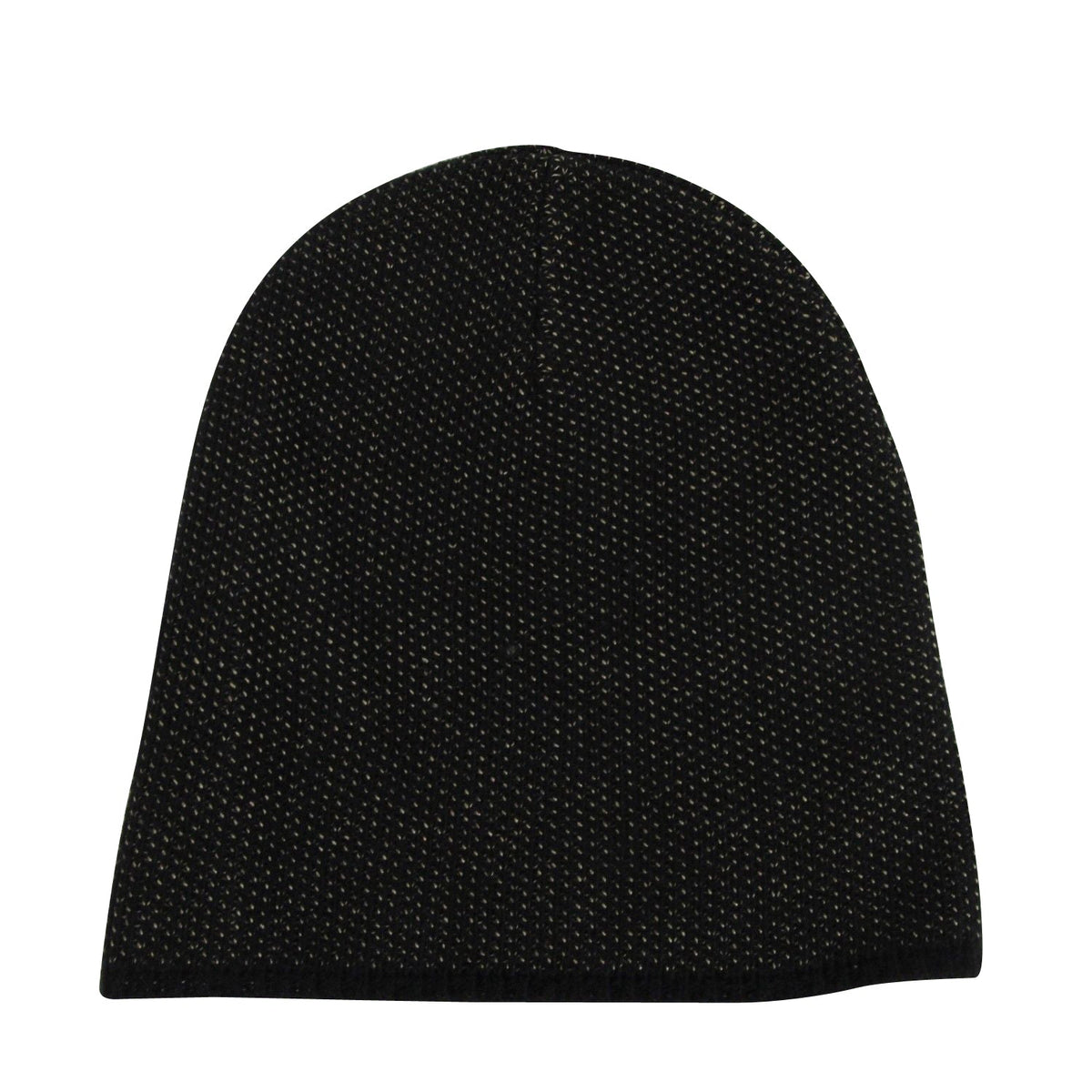 Gucci Unisex Black / Beige Wool Cashmere Cotton Knit Beanie Hat With Logo
