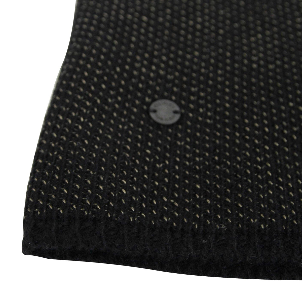 Gucci Unisex Black / Beige Wool Cashmere Cotton Knit Beanie Hat With Logo