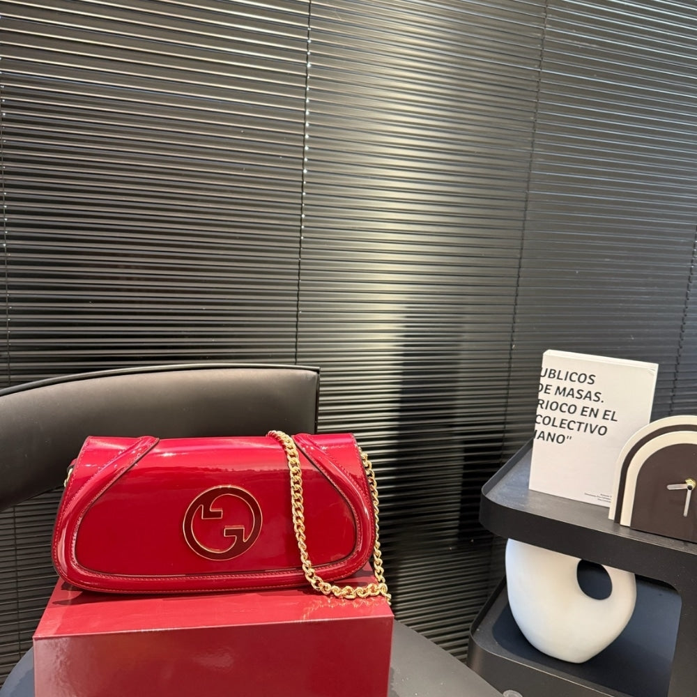 GG BLONDIE SMALL SHOULDER BAG ROSSO ANCORA RED 29CM 814952 AAEEY 6207