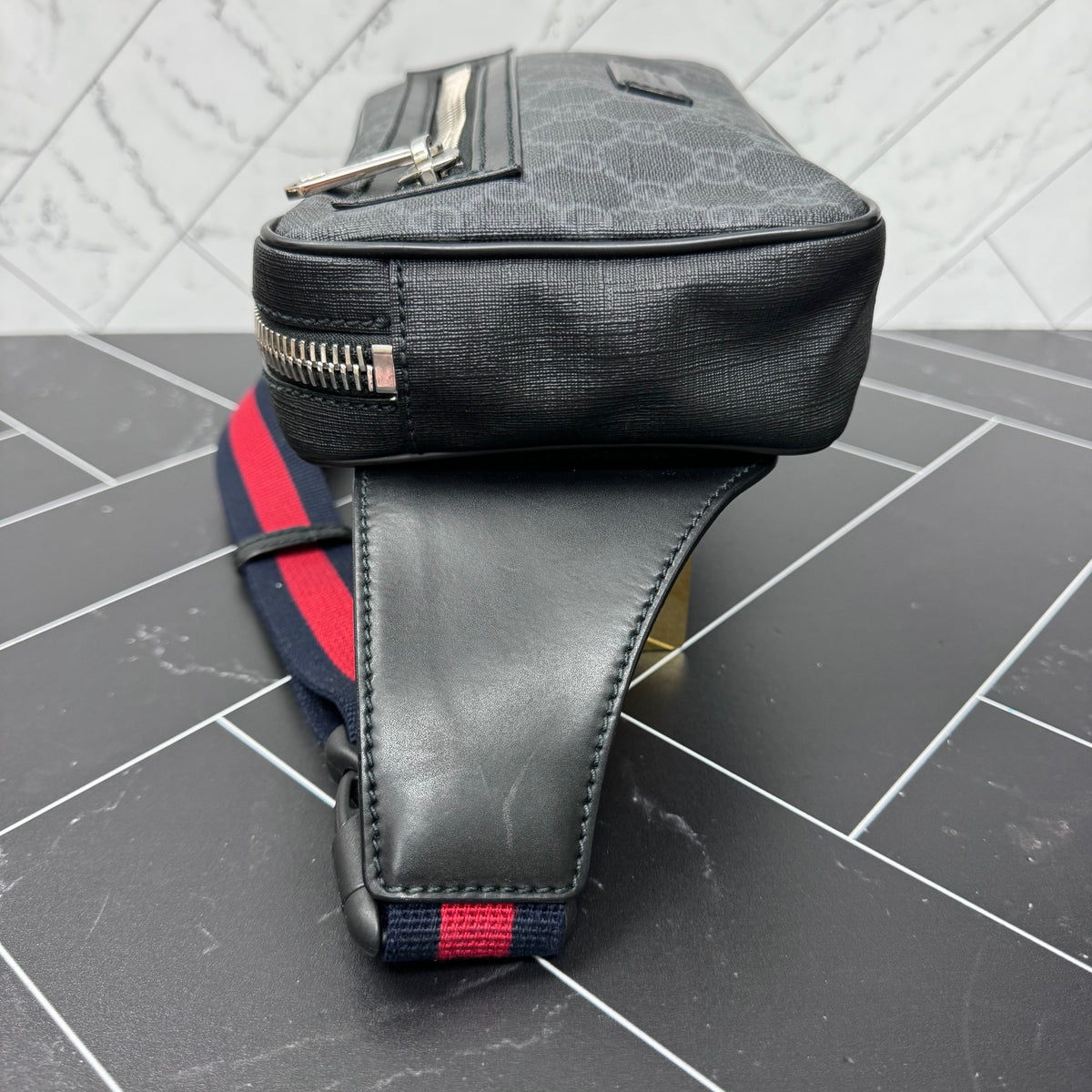 Gucci Black GG Coated Canvas Bum Bag