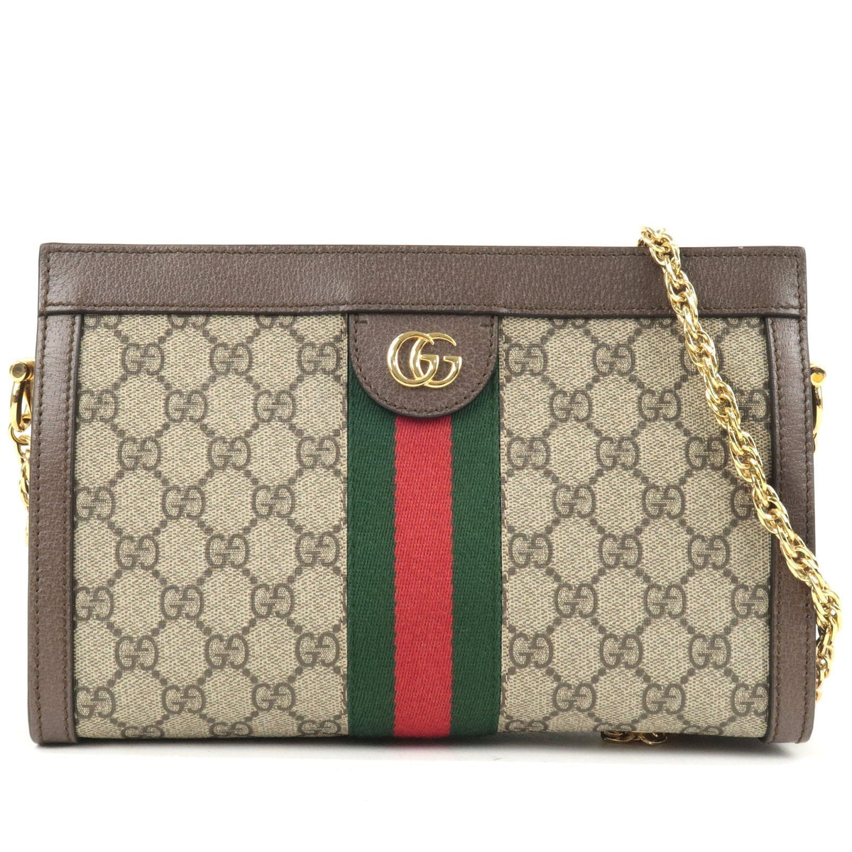 GUCCI Ophidia Small GG Supreme Leather Chain Shoulder Bag 503877