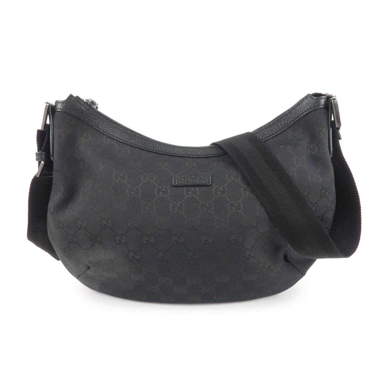 GUCCI Sherry GG Canvas Leather Shoulder Bag Black 181092