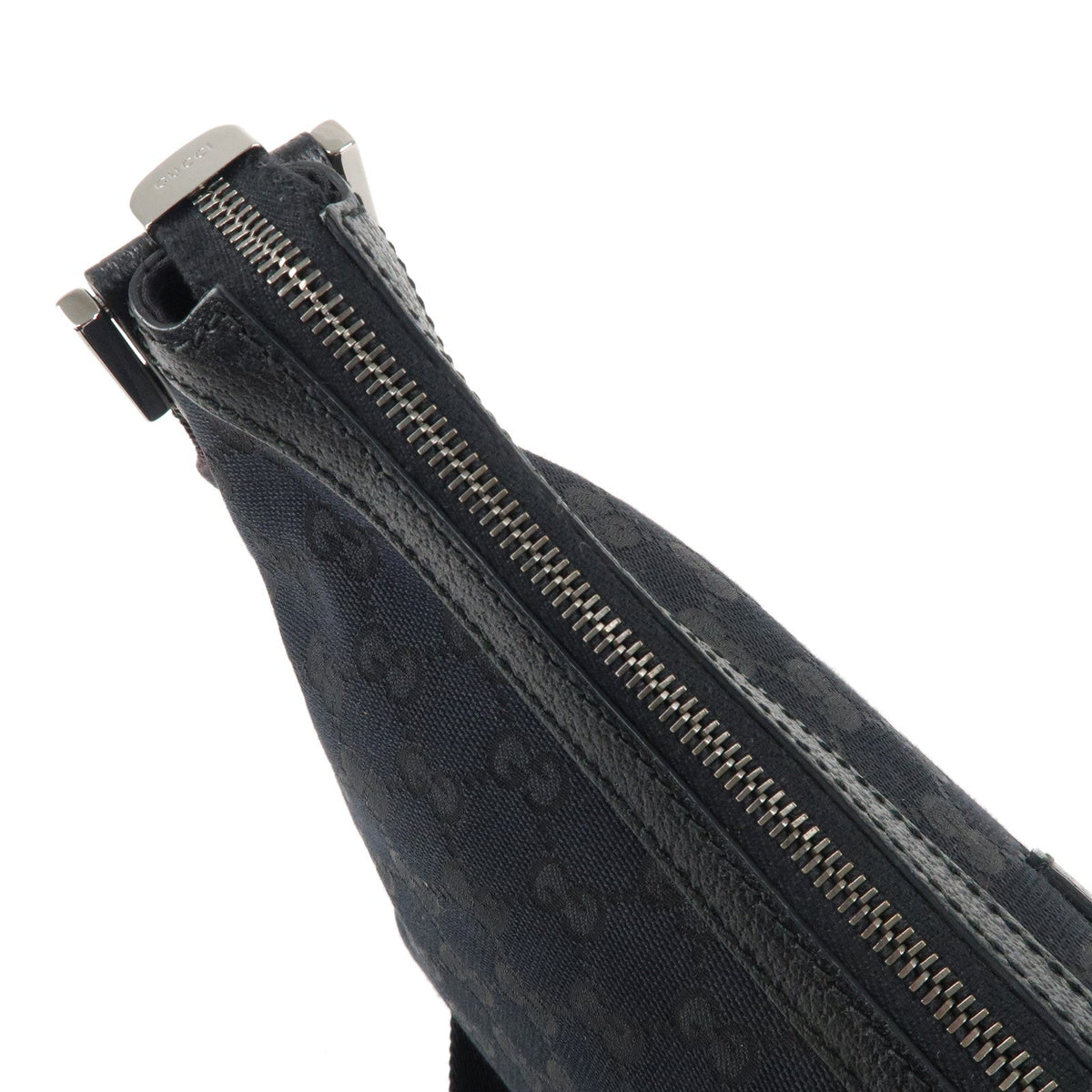 GUCCI Sherry GG Canvas Leather Shoulder Bag Black 181092