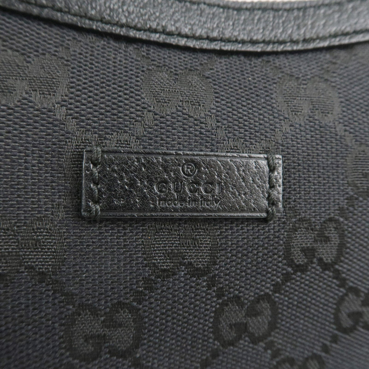 GUCCI Sherry GG Canvas Leather Shoulder Bag Black 181092